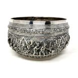 An Indian silver fruit bowl,