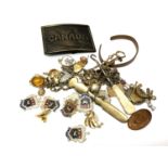 A small quantity of costume jewellery, belt buckle,