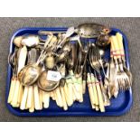 A quantity of antique and later silver plated cutlery