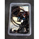 A box of electricals including radio equipment,