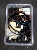 A box of electricals including radio equipment,