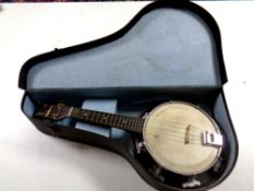 A B & H of London Holborn banjo-ukulele in case