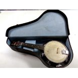 A B & H of London Holborn banjo-ukulele in case