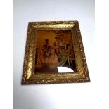 A gilt framed crystoleum depicting ladies in a drawing room