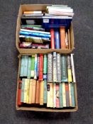 Three boxes containing a quantity of 20th century volumes, antiques, guides,