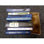 A box of eight Folio Society volumes to include Shakespeare's Sonnets,
