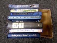 A box of eight Folio Society volumes to include Shakespeare's Sonnets,