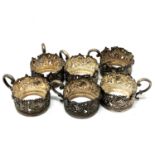 A set of six Walker and Hall coffee can holders, Sheffield 1902, 193.