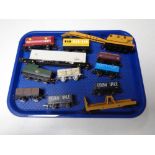 A tray of Hornby die cast models including coal wagons.