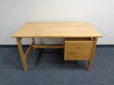 A mid 20th century continental desk fitted two drawers