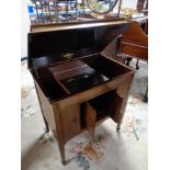 An Edwardian mahogany gramophone cabinet