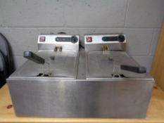 A Parry stainless steel commercial double fryer