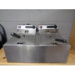 A Parry stainless steel commercial double fryer