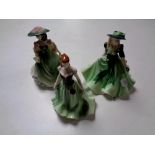 Three Royal Worcester Les Petites figures, Holly,