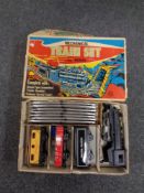 A boxed Mechanical Train Set by Marx