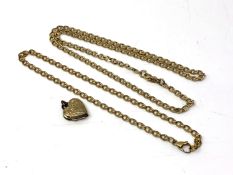 A gold plated necklace together with bracelet and locket
