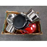 A box of cast cooking pot,