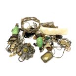 A quantity of costume jewellery, pendants, chains,