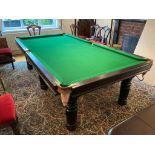 An impressive three-quarter size snooker dining table by Spen Billiard Co.