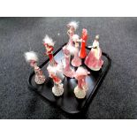 A tray of lady figurines including Bradex,