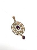 A 9ct gold amethyst pendant