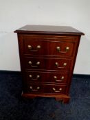 A reproduction mahogany hifi cabinet in the form of a Georgian chest