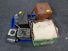 A tray of vintage cameras including Six-20 Brownie, Kodak,