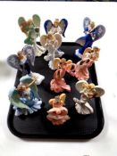 A tray of lady figurines including Bradex,