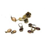 A small collection of jewellery to include vintage earrings,