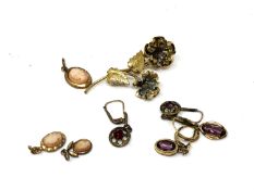 A small collection of jewellery to include vintage earrings,