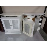 Four bathroom cabinets (various,