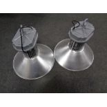 A pair of industrial style light fittings,