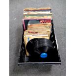 A crate containing a quantity of LPs and 78s on Colombia and HMV labels,