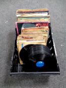 A crate containing a quantity of LPs and 78s on Colombia and HMV labels,