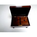 A Regency rosewood sarcophagus form tea caddy