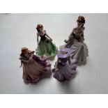 Four Royal Worcester figures to include Rachel, Anne,