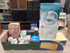 A quantity of assorted electricals to include toasters, kettles, hair dryer,