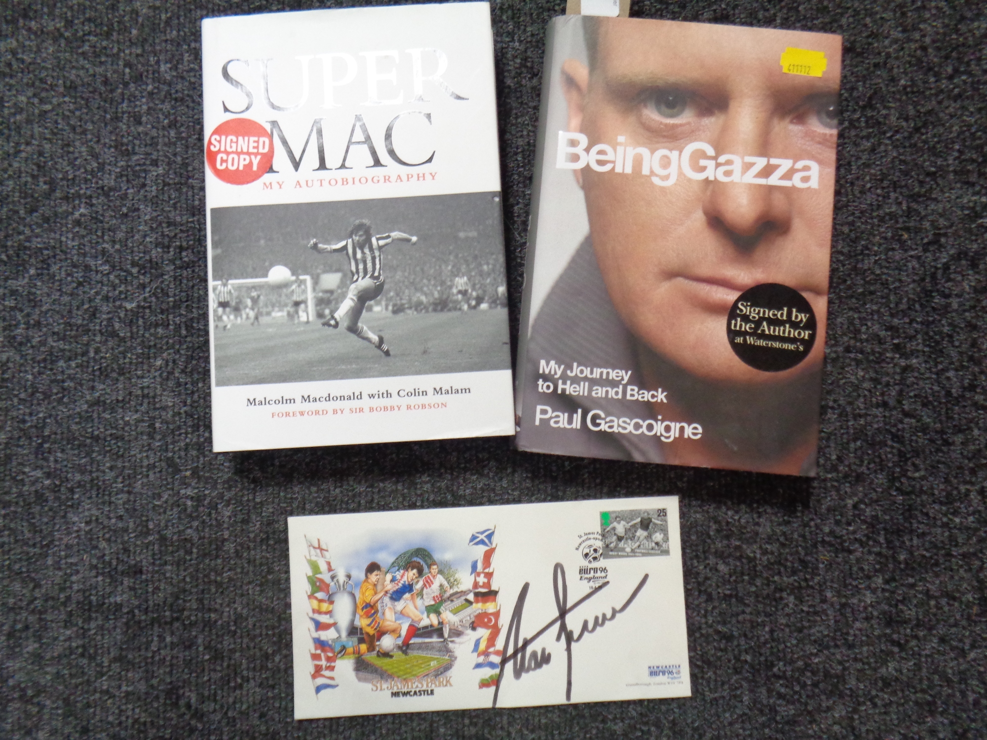 Two volumes; Being Gazza and Super Mac, both signed.