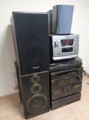 A Sony hifi system with speakers,