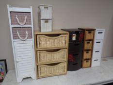 Six contemporary storage chests.