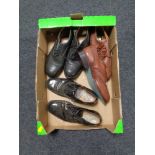 Three pairs of gent's leather shoes, brogues etc.