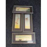 Four watercolours depicting sail boats initialled NJ.