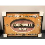 A 20th century enamelled advertising sign 'Bournville Cocoa - Test Against All Others - Most