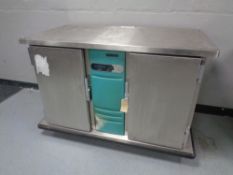 A Colston commercial stainless steel double door hostess cabinet, width 123cm.