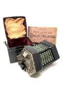 A Lachenal & Co 48 button concertina, pierced metal ends, six fold bellows, serial number 4388,