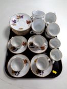 A tray of twenty-seven pieces of Royal Worcester Evesham tea china.