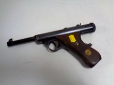 A vintage Haenel air pistol stamped Pat number 277265, calibre .