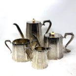 A silver plated four-piece tea service.