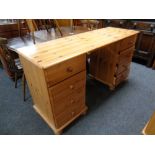 A contemporary pine desk