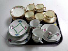 A tray of twenty-four pieces of Salisbury bone tea china,